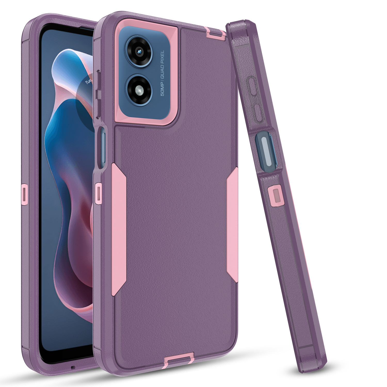 Venoro Shockproof Back Cover Cell Phone Case for Motorola Moto G Play, Pink