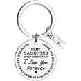 thumbnail image 1 of CHUANK Clearance To My Daughter Message Keychain Stainless Steel Initial Last Name 26 Letter Family Inspirational Keychain Gift, 1 of 2
