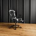 thumbnail image 2 of BestOffice Ergonomic Office Gaming Chair, Executive Computer Task Chair with Footrest & Lumbar Support, Rolling Swivel Design, PU Leather, White, 2 of 8