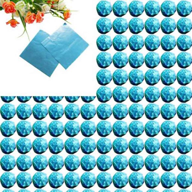 Dalazy 100pcs Square Aluminum Foil Wrappers Candy package Colorful Package for Sweets Candy Chocolate Lollipops