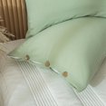 thumbnail image 3 of Move Over Green Tassel Pillowcases Queen with Button Closure, Boho Tassel Pillow Cover Set of 2, 100% Washed Microfiber, 2 Pack, 3 of 8