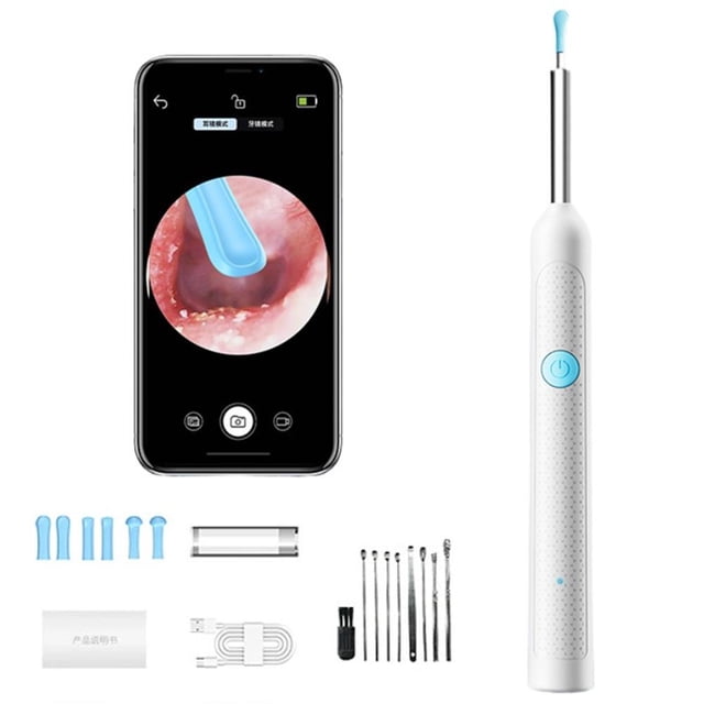 Ear Cleaner with Camera, Smart Visual Otoscope Ear Cleaner with Camera Endoscope, Ears Wax Remover Otoscope, Earpick Rechargeable Earwax Remover Ears Care Set for Adults