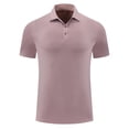 thumbnail image 1 of Styesk T-Shirts pour Hommes Mode Décontractée Sport Absorption de la Sueur Couleur Unie Manches Courtes Col Rabattu Blouse Chemise, 1 of 3