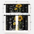 thumbnail image 3 of Sunflower Kitchen Curtains Summer Bees Window Curtains and Valances Set 36 Inch, Watercolor Sunshine Short Tier Curtain for Kitchen, Black Background Small Kitchen Decor 52" x 24", 3 of 5