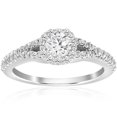 thumbnail image 1 of Bague de Fiançailles en Diamant Halo Coussin Taille Ronde 1,00 CT, 1 of 3