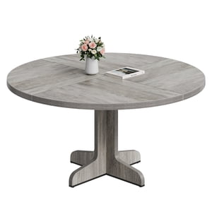 Table de cuisine pour 4-6 personnes, Table à manger, Table de salle à manger ronde pour cuisine, 47 Table ronde de pouce pour salle à manger, Gris