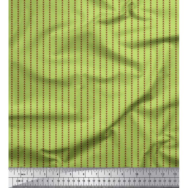 Soimoi Poly Georgette Fabric Triangle Shirting Decor Fabric Printed Yard 42 Inch Wide