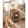 thumbnail image 2 of VASAGLE Side Table with USB Ports & Power Outlets, Flip Top End Table with Charging Station, Rustic Brown and Black, 2 of 6