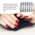 thumbnail image 3 of Maoww 24 Pieces False Nails Glitter Shimmering Powder Full Cover Artificial Nail Tips Simple Operation Fingernail Decal DIY Accessory sliver, 3 of 9