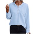 thumbnail image 1 of Pisexur Womens Oversized Sweatshirt 2024 Fashion Fall Hoodies Solid Color Button Collar Drawstring Stitching Sweatshirts Hoodies Pullover, 1 of 6