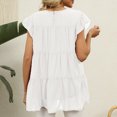 thumbnail image 4 of Timegard Hauts pour Femmes Manches Courtes en Chiffon Blouse Ample Légère Col Rond Été Plage Vacances Hauts, 4 of 5