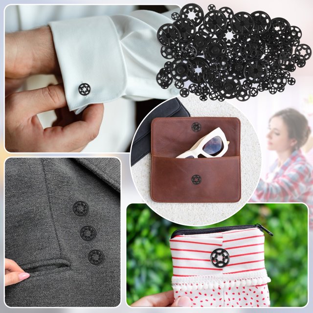 Baohd 120pack/lot Easy To And Fashionable Press Studs Snap For DIY Clothes Wide Application Plastic white 1Set
