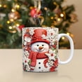 thumbnail image 5 of Meitianfacai Coffee Mug Ceramic Cup, Christmas Mug Inflated Snowman Mug, Santa Mug Press Puffy Design 15oz 11oz Coffe, 5 of 5