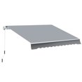 thumbnail image 1 of Outsunny Auvent Rétractable Manuel 10 Pieds x 8 Pieds avec Manivelle, Gris, 1 of 10