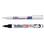 Artline Marqueur de blanchisserie noir et marqueur de tissu blanc (Twin Pack)