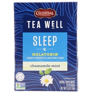 Celestial Seasonings - Tea Well Sommeil Melatonine Thé sans caféine Camomille Menthe - 12 Sacs à thé