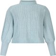 thumbnail image 4 of Chandails Décontractés en Tricot pour Femmes, Torsades, Manches Lanterne, Col Montant, Chandails d'Automne et d'Hiver Chauds, Chandails à Enfiler, 4 of 6