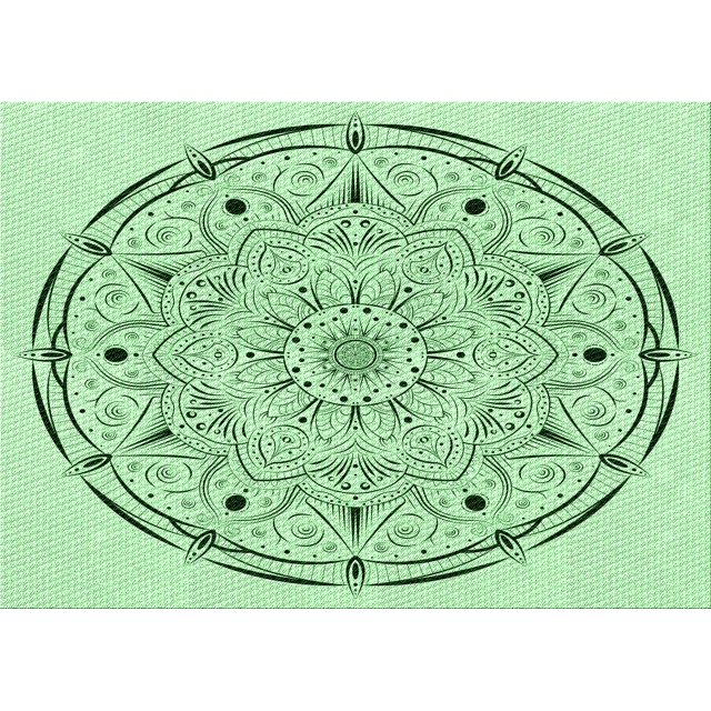Ahgly Tapis Rectangulaire Lavable en Machine Intérieur Vert Menthe, 8 Pieds x 12 Pieds