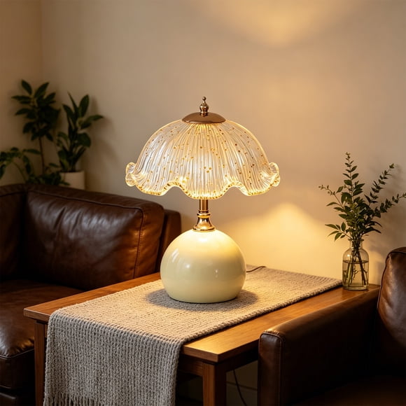 Miogawg Handcrafted Eggshells Table Lamp Vintage Bedside Lamp Warm Ambient Light For Bedroom Living Room Home Office Decor Gift