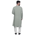 thumbnail image 2 of Atasi Long Kurta For Men Mandarin Collar Solid Cowl Drape Clothing, 2 of 7