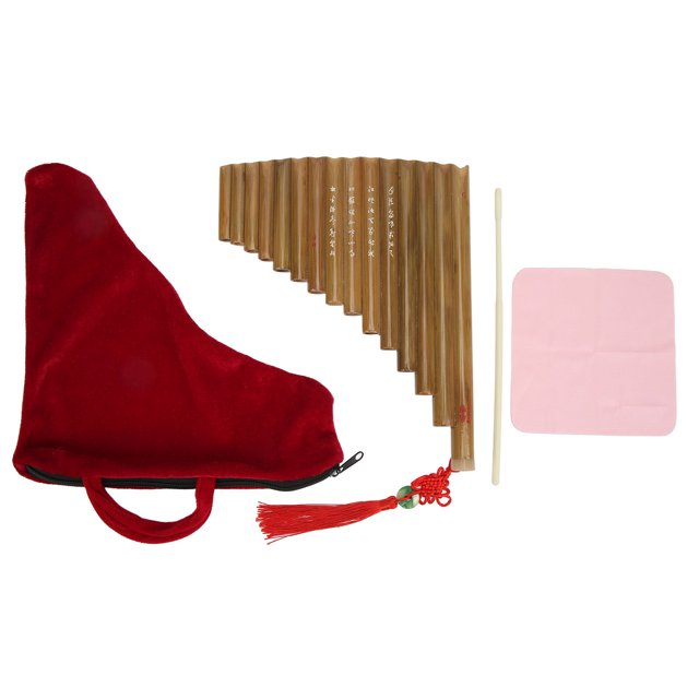 Panpipes, Chinese Traditional Pollution Free Panpipes Flute 15 Pipe G Key With Cleaning Tools For Play Left Hand,Right Hand