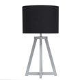 thumbnail image 1 of Simple Designs Interlocked Triangular Gray Wood Table Lamp with Black Fabric Shade, 1 of 4