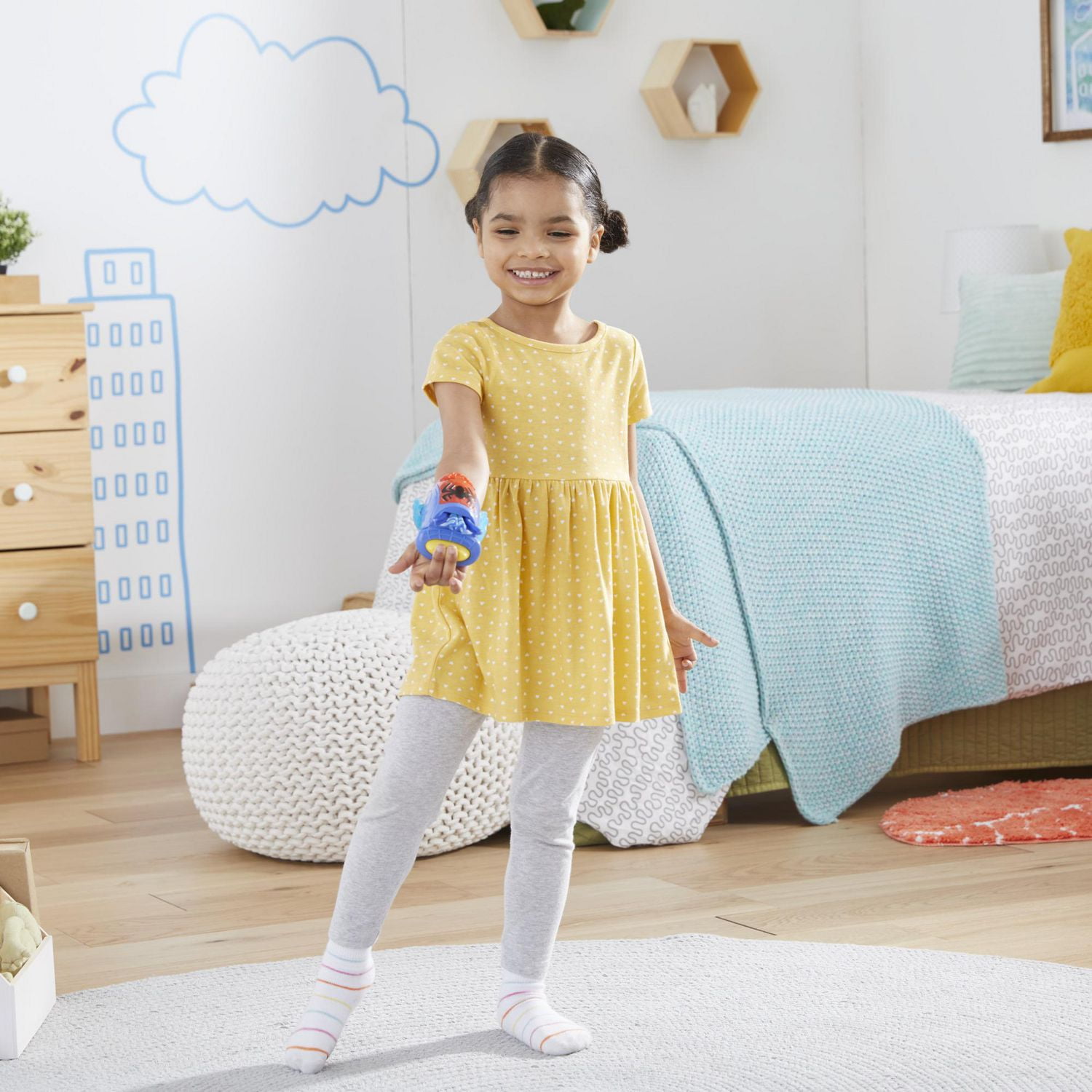 Marvel Spidey and His Amazing Friends, Lance-toile de Spidey, jouet porté au poignet avec toile en tissu déployable, pour enfants dès 3 ans