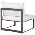 thumbnail image 3 of Modway Fortuna Aluminum Outdoor Armless Chair in Brown/White, 3 of 3