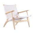 thumbnail image 1 of Lavaca Lounge Chair White-Natural with solid ash wood and rattan weave, 1 of 3