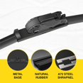 thumbnail image 3 of WWS-® 24 and 21 Inch Windshield Wiper Blades(Set of 2), Automotive Replacement Windshield Wiper Blades - OEM Quality Premium All-Season Windshield Wipers, 3 of 4