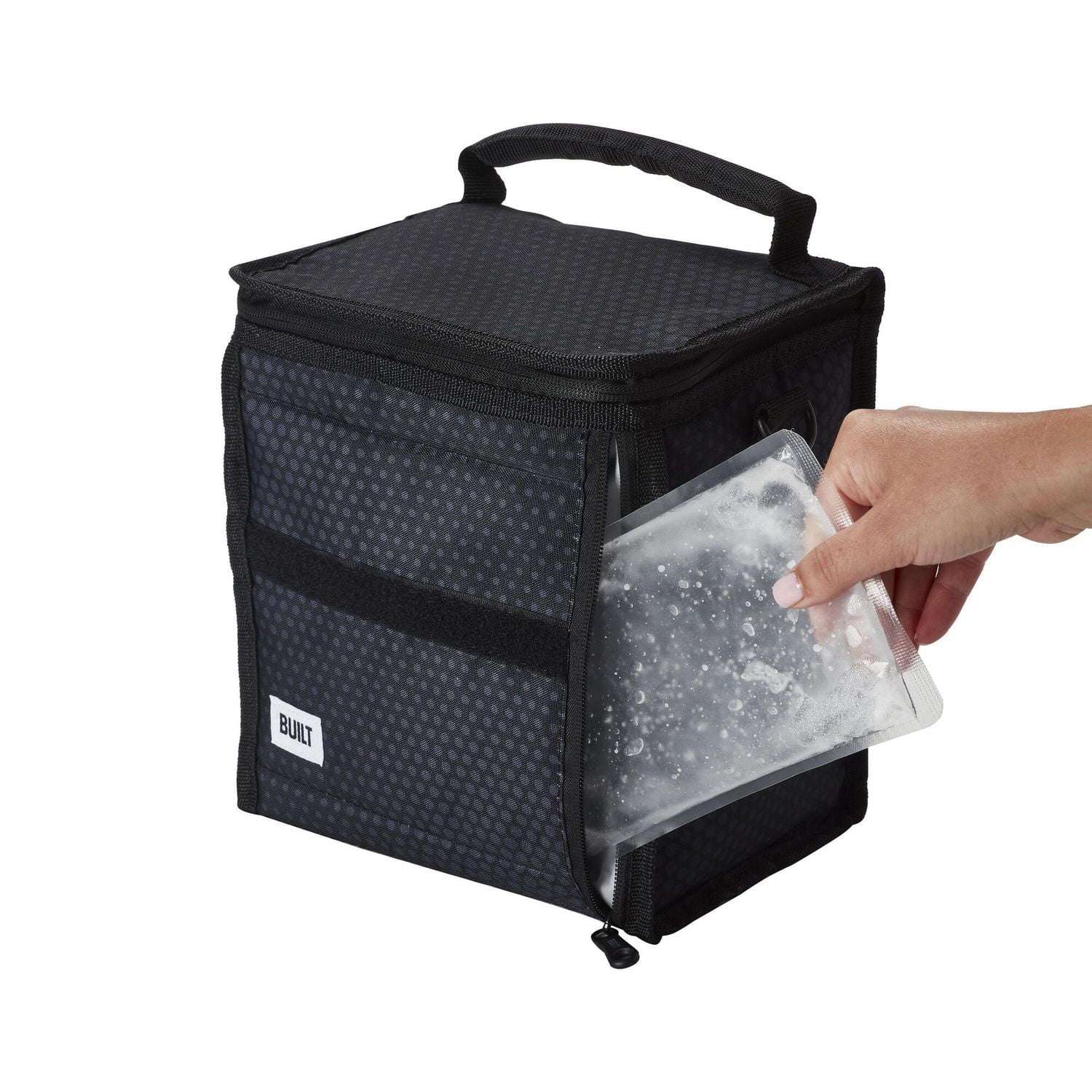 Built NY Midnight Microdot Gel Cube Lunch Bag