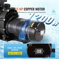 thumbnail image 3 of KFFKFF Above Ground Pool Pump, 1.5 HP, 100 GPM Single Speed Swimming Pool Pump, 110V/240V 3450 RPM 50.9 ft Max Head Pool Pump with Filter Basket, 3 of 9