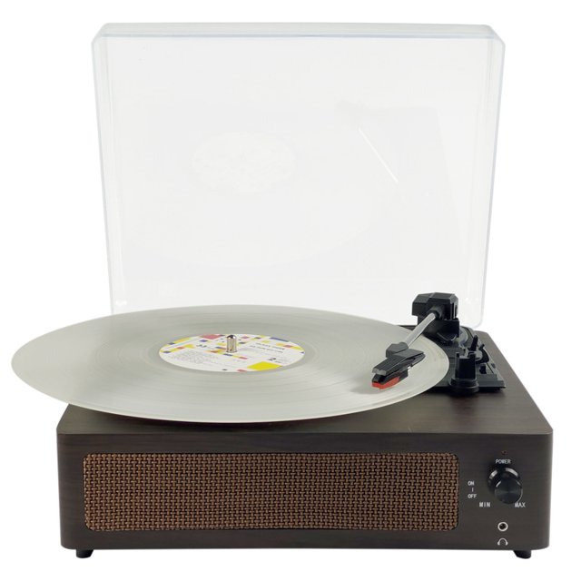 Tourne-disques pour Vinyle avec Haut-Parleurs, Plateau Tournant Rétro à Courroie pour Disques Vinyles, Prise en Charge de 3 Vitesses Pleine Grandeur, Lecture Bluetooth