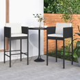 thumbnail image 1 of vidaXL Tabourets de Bar 2 Pcs avec Coussins Noir Rotin Poly, 1 of 4