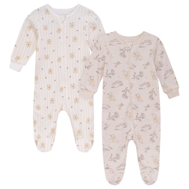 Disney Winnie l'Ourson ensemble 2mcx de dormeuses avec pieds en coton biologique unisexe