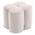 thumbnail image 1 of Meridian Furniture Clover Flower Shaped Cream Velvet Ottoman, 1 of 5
