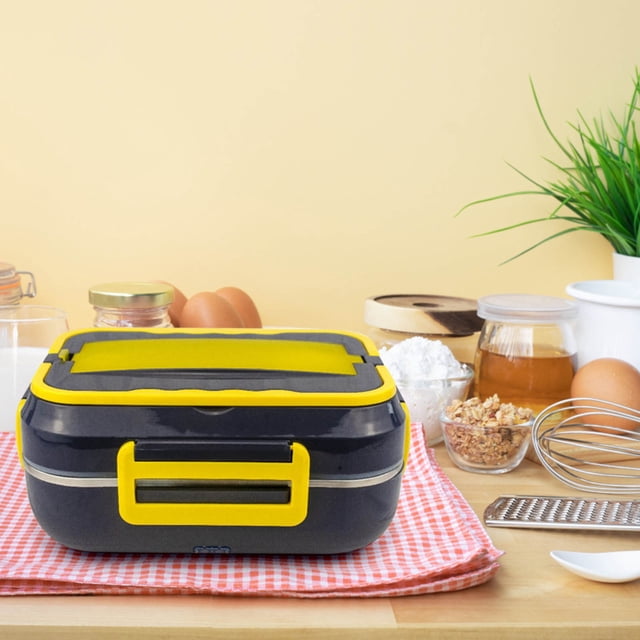 TIMIFIS Electric Lunch 40W Heating Lunch Box Food Heated 12V 110V Fast Food Warmer Heater for Car/Truck/Home Portable Food Heating Boxes with 1.2L 304 Container Meal Prep Containers Kitchen Gadgets