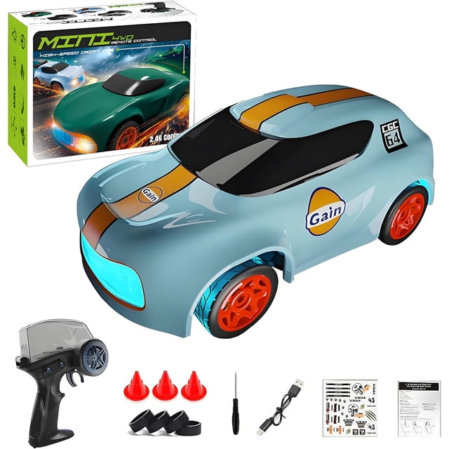 Desktop Mini RC Drift Car, 4WD High Speed 1/64 Scale Remote Control Car ...