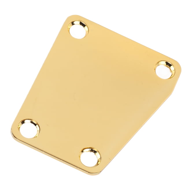 Bass Neck Plate, Electric Guitar Neckplate Standard Design Trapezoidal With 4pcs Screw For DIY Black,Gold