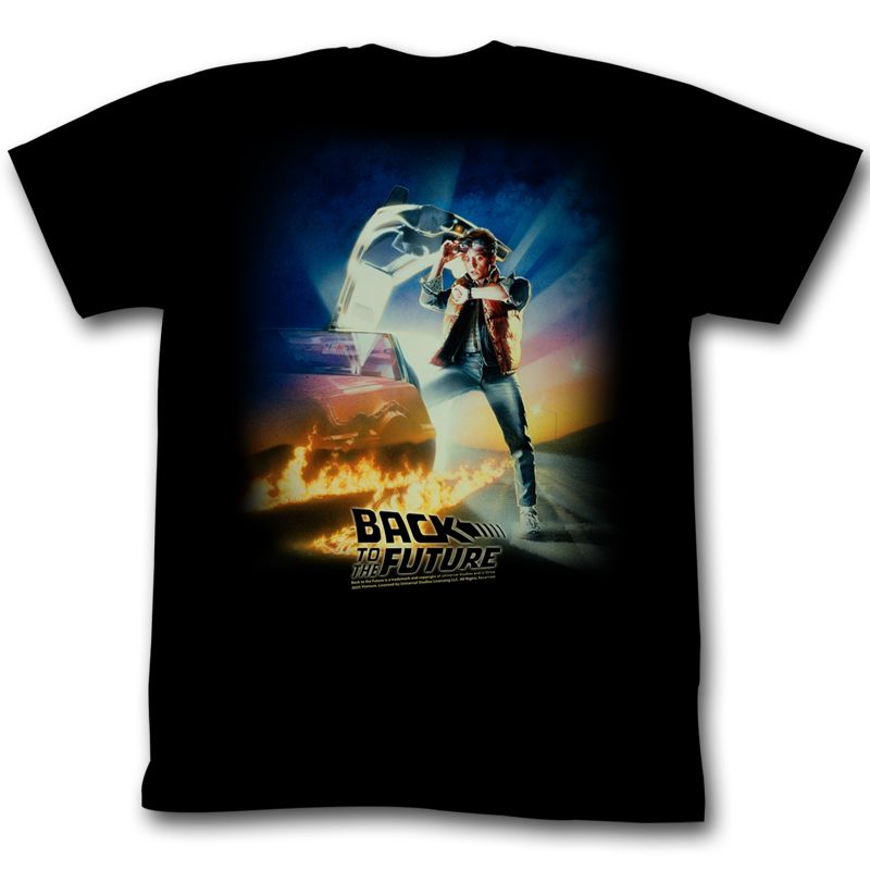 Back To The Future Affiche du Film Btf T-Shirt Noir pour Adulte Tee