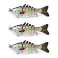 thumbnail image 1 of Lot de 3 Leurres de Pêche Eau Salée Appâts Réutilisables avec Perle Attraction Extérieure Swimbaits Artificiels Crankbait 10cm Type 14, 1 of 8