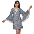thumbnail image 1 of Moomaya Printed Robe For Women Dressing Gown Short Cotton Summer Bathrobe, 1 of 6
