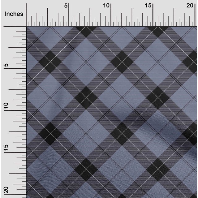oneOone Cotton Poplin Fabric Tartan Check Printed Craft Fabric BTY 42 Inch Wide