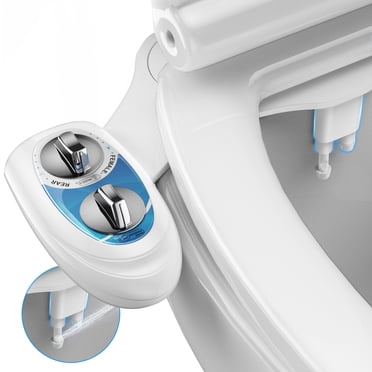 KINGTACK Bidet Attachment for Toilet, Non-Electric Self-Cleaning Bidet Seat Attachment, Fresh Cold Bidet Attachment for Feminine/Posterior Wash, with Adjustable Pressure Control (Blue/White)