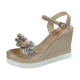 thumbnail image 2 of SMihono Sandales Sandales de Plage Femmes Été Décontracté Chaussures Décontractées à Bout Ouvert pour Femmes Strass Confortables Sandales Compensées à Plateforme Chaussures Pantoufle en Liquidation, 2 of 8