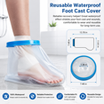 thumbnail image 4 of Housse Réutilisable Imperméable pour Plâtre de Pied, Protecteur de Plaie Post-Chirurgie pour Fracture Adulte, Manchon de Protection de Bain pour Garder le Plâtre de Pied Sec pour la Douche, 4 of 5