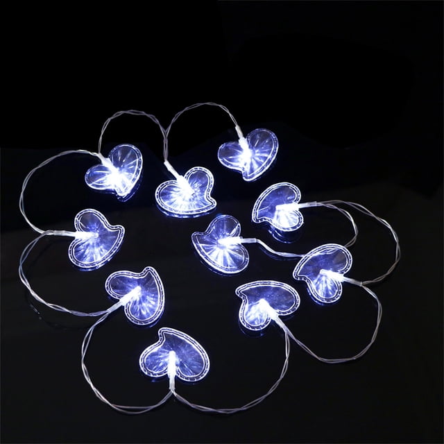TIMIFIS Valentine Day Decor 65 In 10 LEDs Heart Lights String Lights Battery Operated with Remote Valentines Decorations for The Home Kids Bedroom Christmas Mother's Day(Red White) Gifts