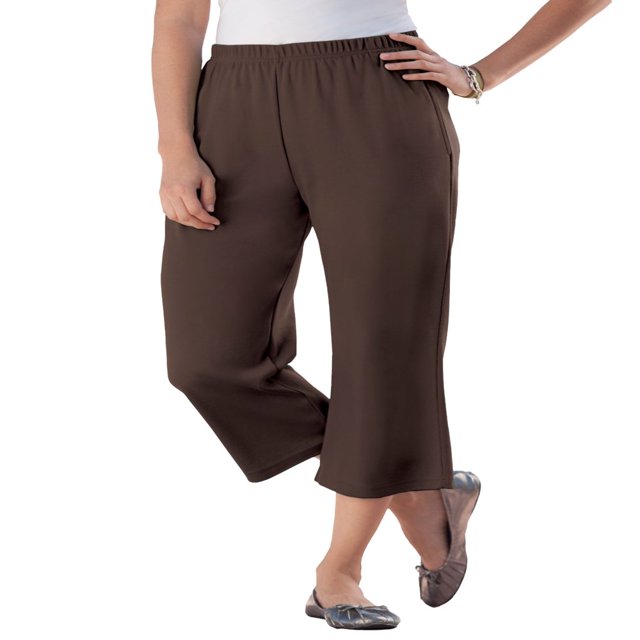 Pantalon Capri en Tricot pour Femmes Grande Taille 7 Jours