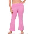 thumbnail image 3 of CHUANK Womens & Plus Stretch Cotton Fold-Over High Waist Bootcut Workout Flared Yoga Pants, 3 of 4
