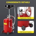 thumbnail image 4 of GloryStar 20 Gallon Waste Oil Drain Tank, Air Operated Portable Oil Drainer with Adjustable Funnel, Fluid Fuel Transfer Drainage with Wheels, Oil Change Container for Automotive Workshops, 4 of 7